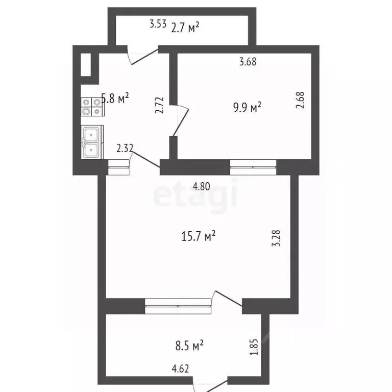 1-к кв. Крым, Сакский район, Ореховское с/пос, с. Михайловка ул. ... - Фото 2