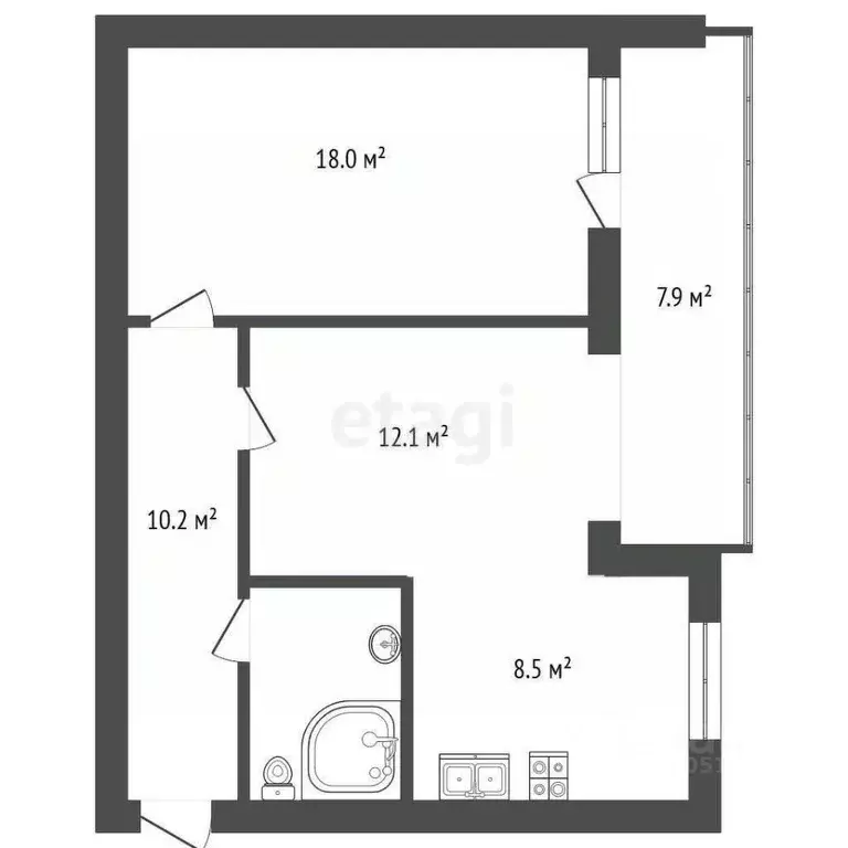 2-к кв. Ростовская область, Батайск Комсомольская ул., 87к2 (58.0 м) - Фото 2