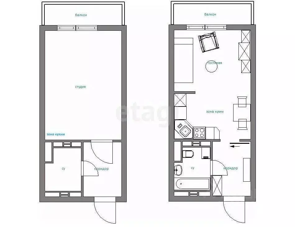 Студия Татарстан, Казань проезд Юнуса Ахметзянова, 10 (23.5 м) - Фото 1