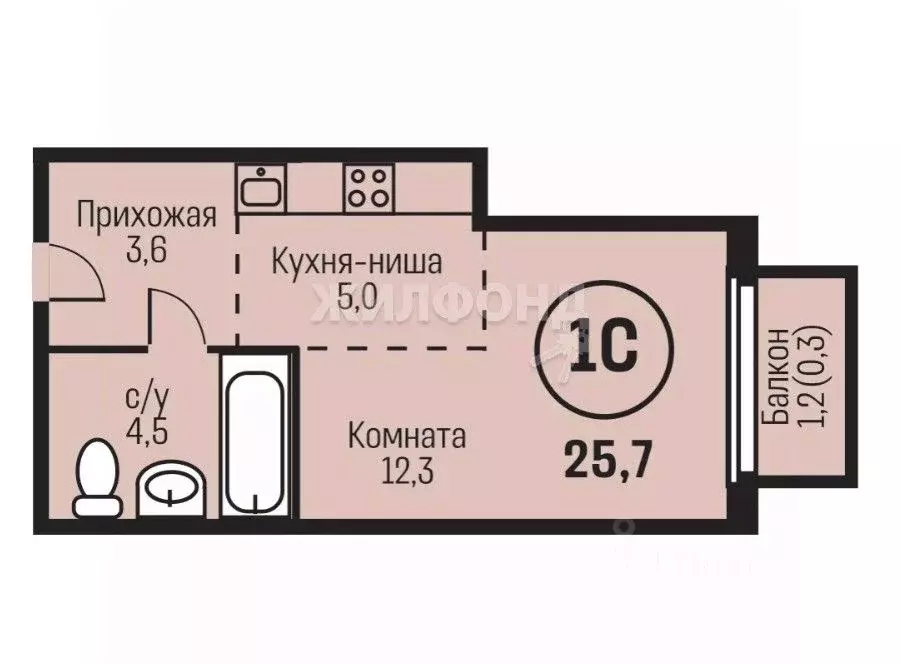 1-к кв. Алтайский край, Барнаул ул. Имени В.Т. Христенко, 2 (26.0 м) - Фото 0