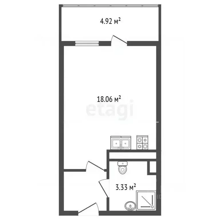 Студия Санкт-Петербург просп. Ветеранов, 171к5 (24.2 м) - Фото 1