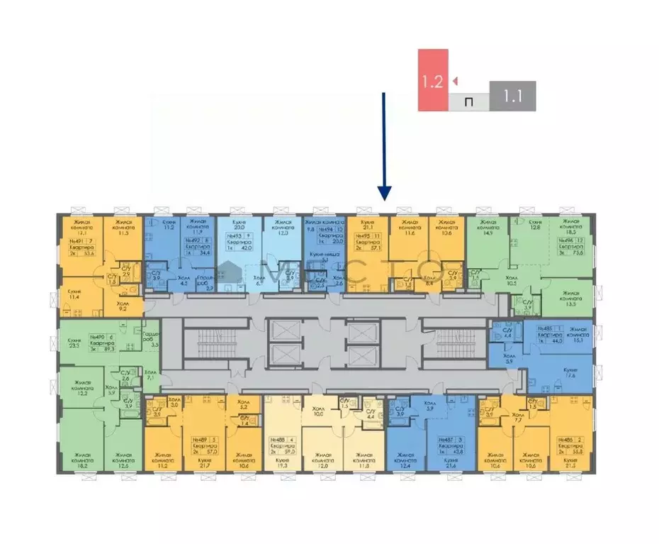 2-к кв. Москва Ижорская ул., 6к6 (55.9 м) - Фото 2
