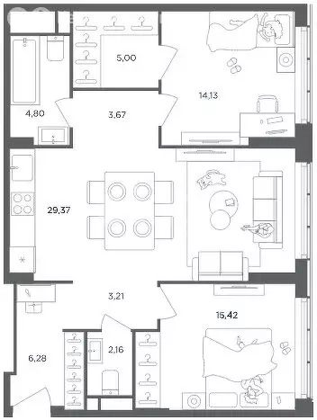 3-комнатная квартира: Москва, Шмитовский проезд, 39 (84 м) - Фото 0