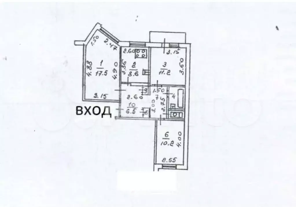 3-к. квартира, 62,9 м, 1/9 эт. - Фото 0
