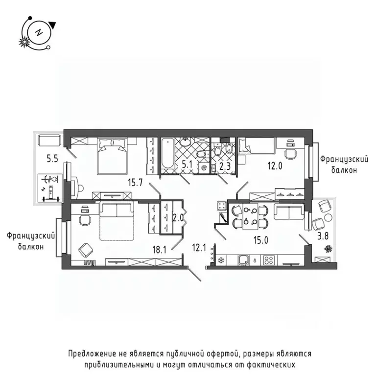 3-к кв. Санкт-Петербург Лиговский просп., 287 (86.3 м) - Фото 0