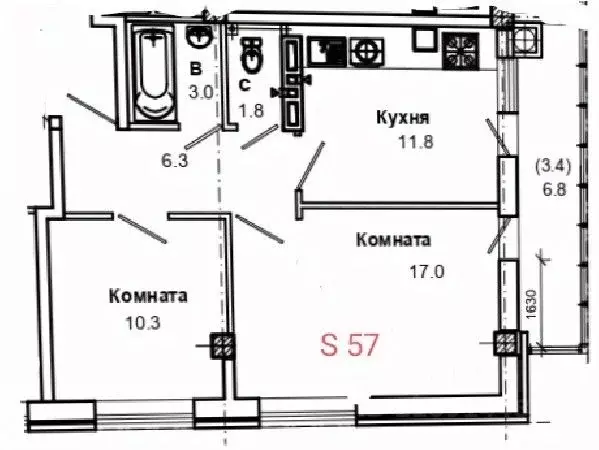 2-к кв. Ставропольский край, Пятигорск ул. Пестова (57.0 м) - Фото 0