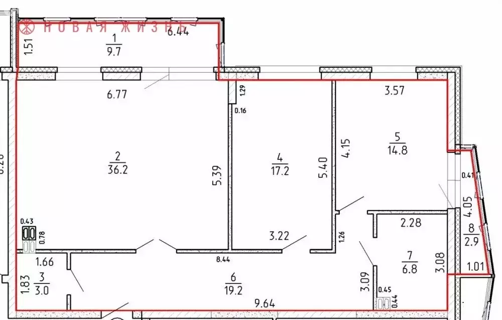 3-комнатная квартира: Самара, 4-й проезд, 8А (97 м) - Фото 1