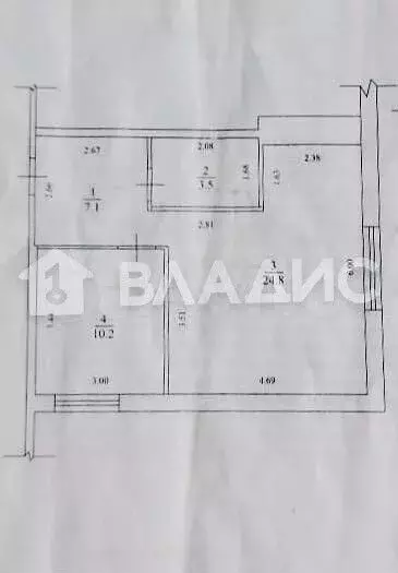 2-к. квартира, 45,6 м, 3/3 эт. - Фото 0