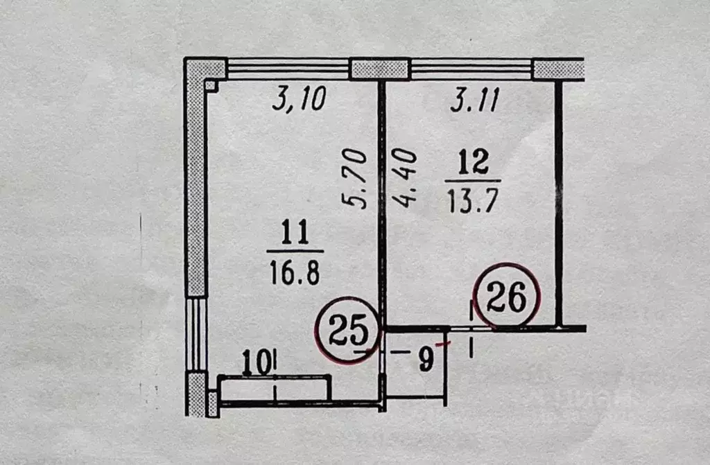 Комната Омская область, Омск ул. 2-я Любинская, 2Б (32.0 м) - Фото 1