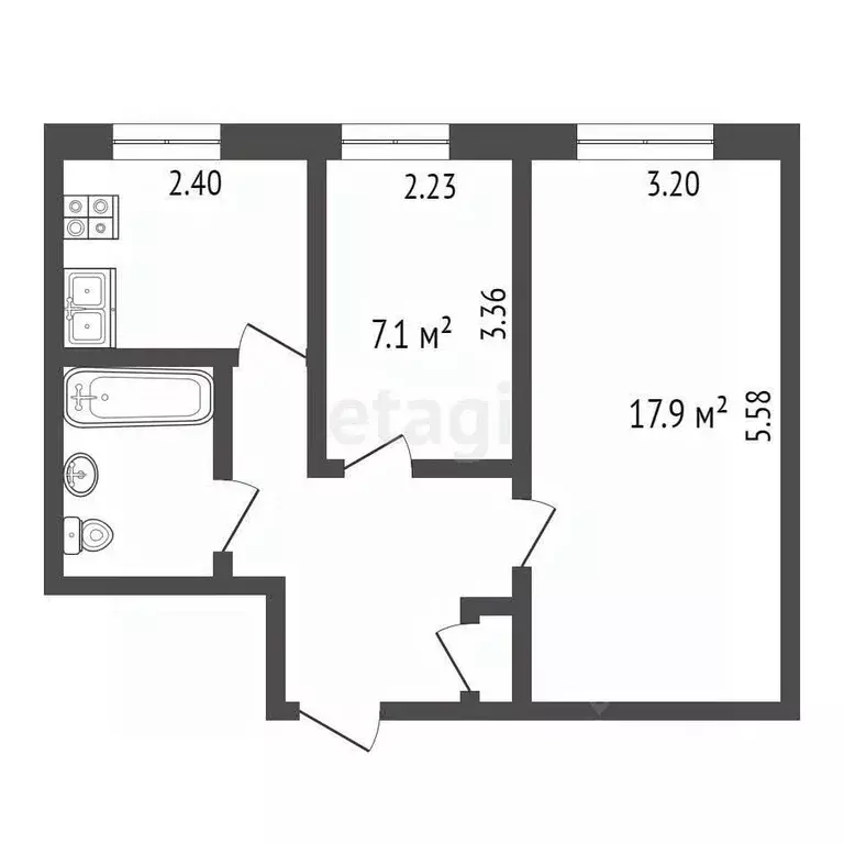 2-к кв. Москва Нахимовский просп., 38 (40.5 м) - Фото 1