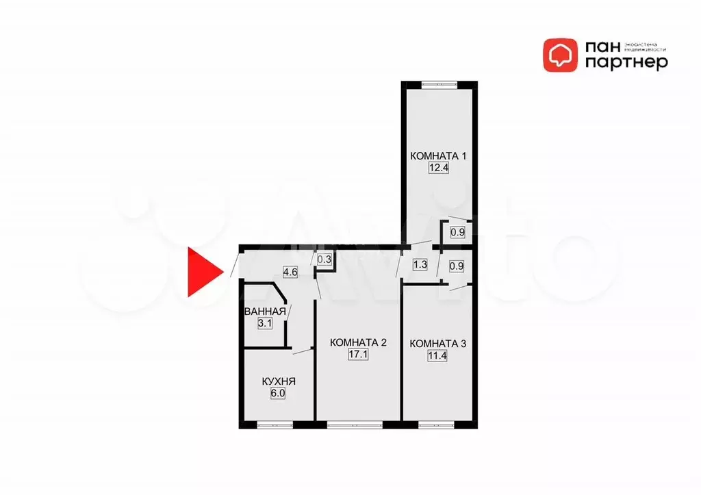 3-к. квартира, 58 м, 5/5 эт. - Фото 0