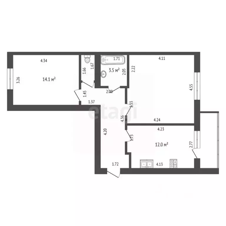 2-к кв. Мордовия, Саранск Большевистская ул., 113 (60.1 м) - Фото 1