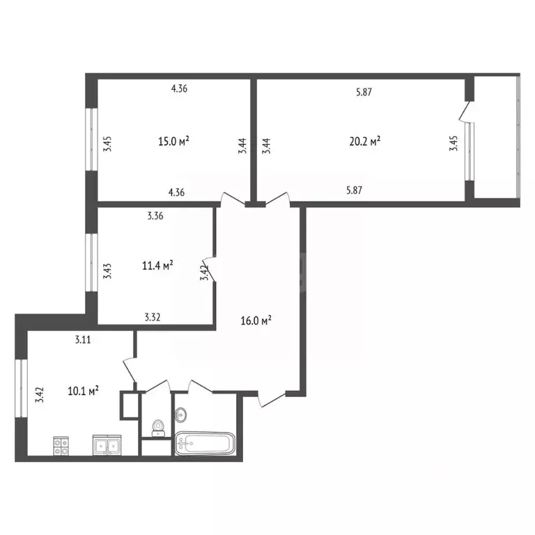 3-к кв. Москва Алтуфьевское ш., 89 (76.7 м) - Фото 2