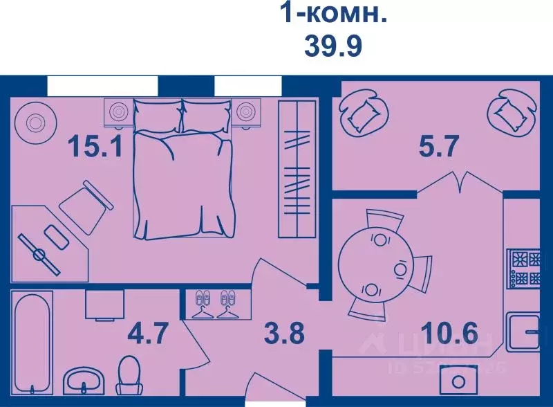 1-к кв. Костромская область, Кострома Магистральная ул., 71 (37.7 м) - Фото 1