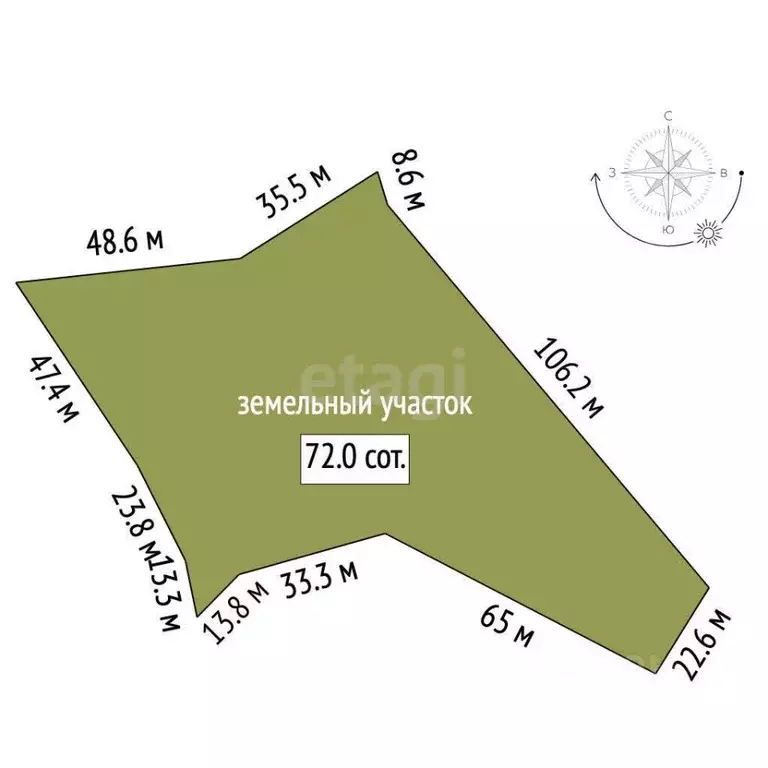 Участок в Крым, Бахчисарайский район, Зеленовское с/пос, с. Нагорное  ... - Фото 1