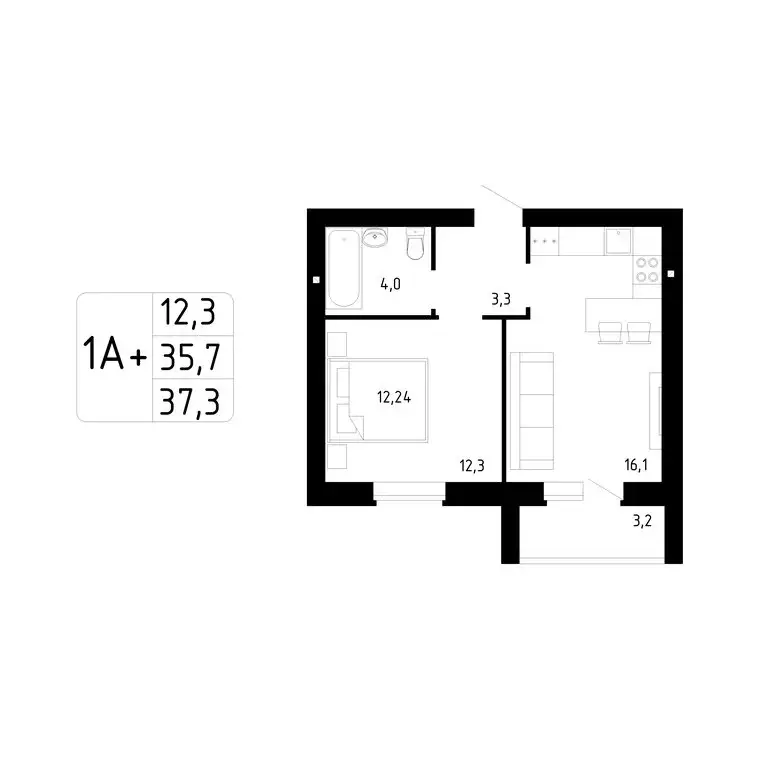1-комнатная квартира: Стерлитамак, Магистральная улица, 78 (37.3 м) - Фото 0