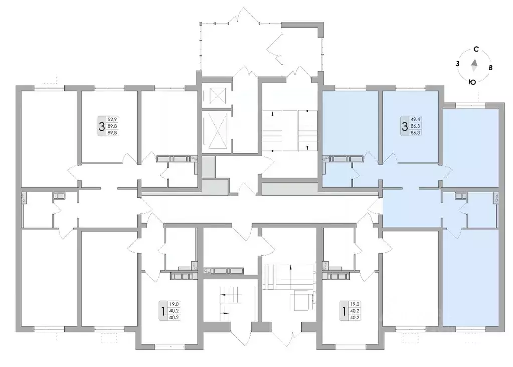 3-к кв. воронежская область, воронеж ул. шишкова, 140б/16 (86.3 м) - Фото 1