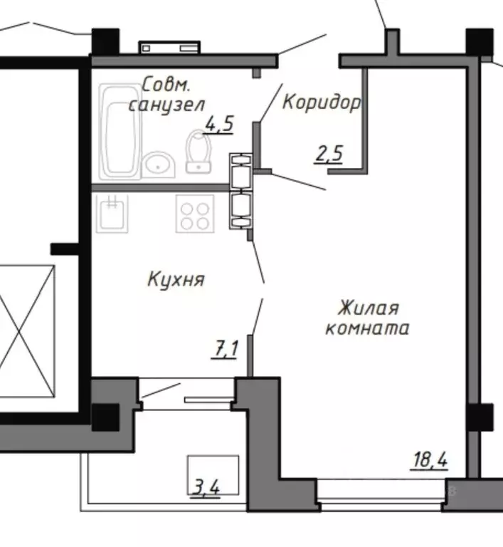 1-к кв. Хакасия, Абакан ул. Серебристая, 29 (37.0 м) - Фото 1
