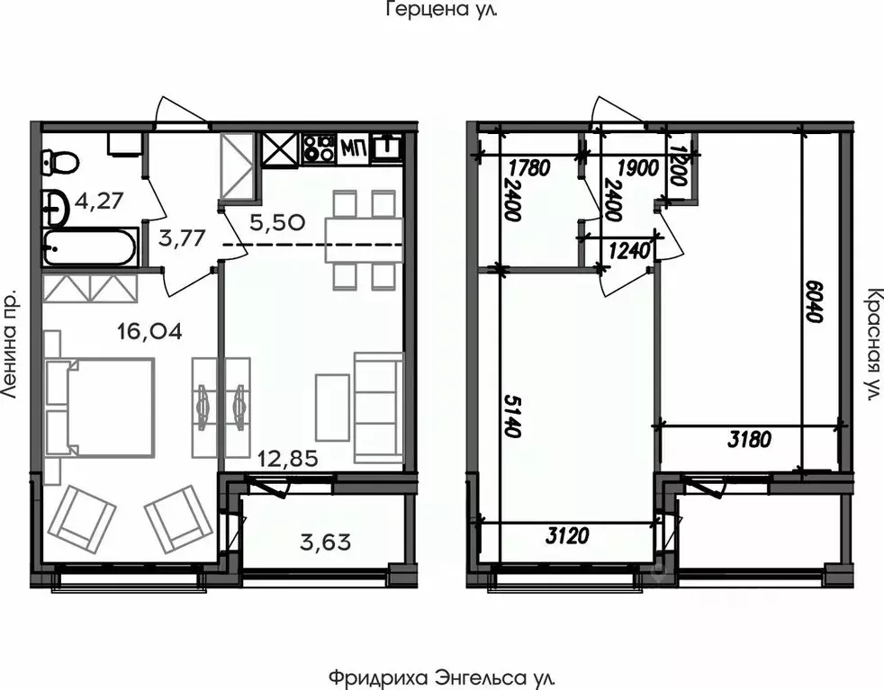 2-к кв. Карелия, Петрозаводск ул. Герцена (46.06 м) - Фото 0