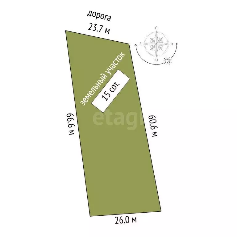 Участок в Цветочное, Садовая улица (15 м) - Фото 1