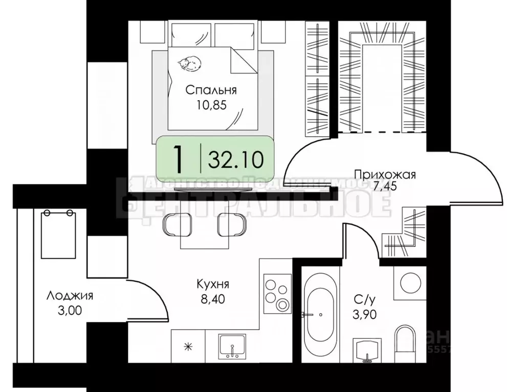 1-к кв. Смоленская область, Смоленск пос. Загорье, Загорье жилой ... - Фото 2