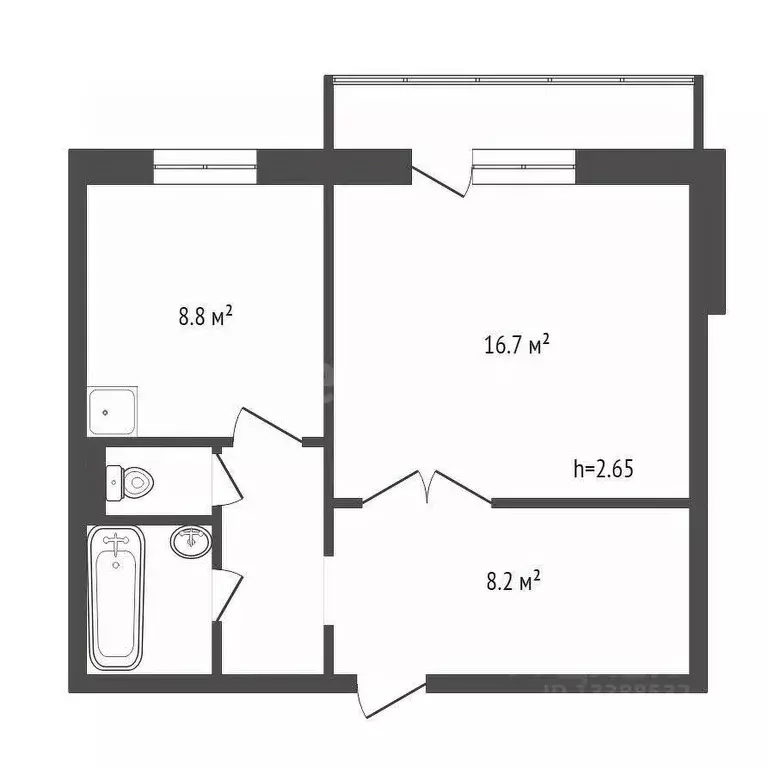 1-к кв. Красноярский край, Красноярск 9 Мая ул., 55 (40.8 м) - Фото 2