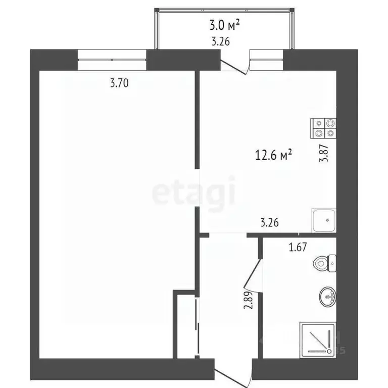 1-к кв. Самарская область, Самара Пролетарская ул., 150 (40.0 м) - Фото 2