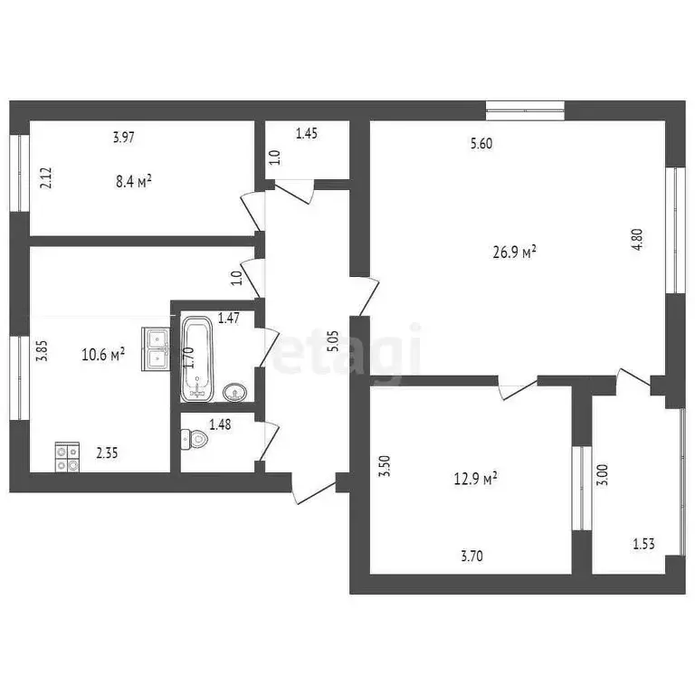3-комнатная квартира: Абакан, улица Карла Маркса, 16 (76.4 м) - Фото 0