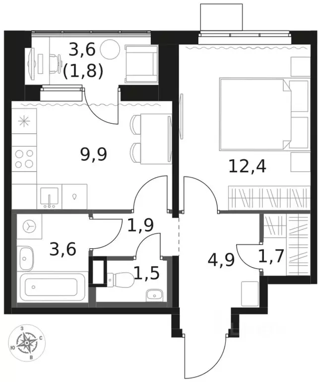 1-к кв. Московская область, Химки Клязьма-Старбеево мкр, Международный ... - Фото 1