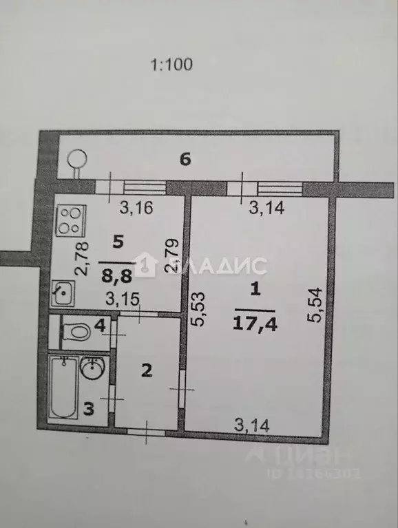 1-к кв. Белгородская область, Белгород бул. Юности, 37 (33.6 м) - Фото 1