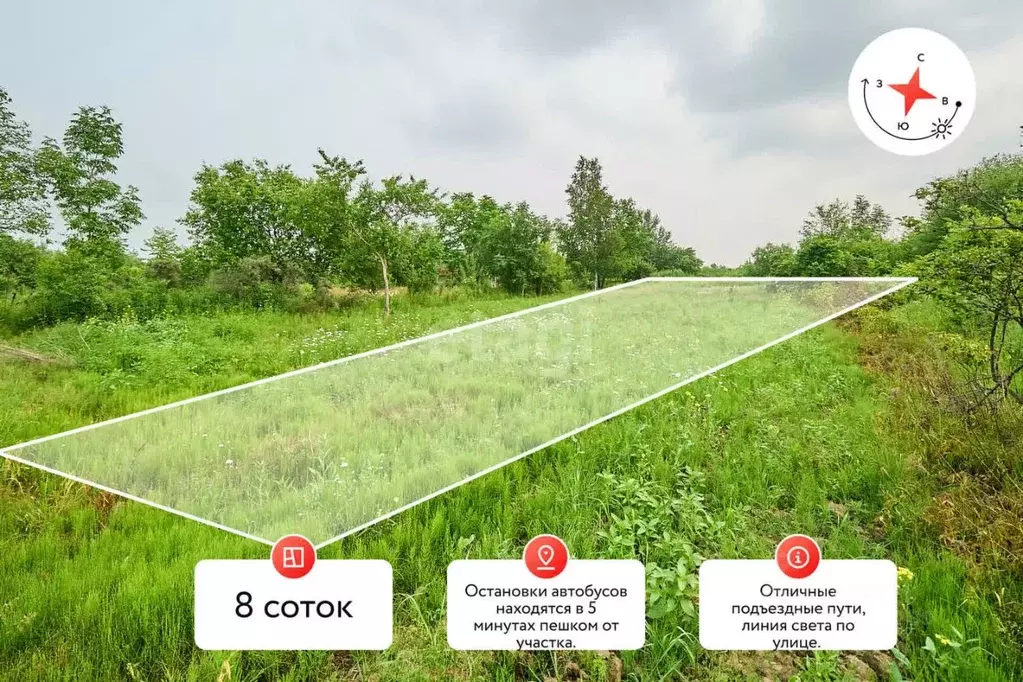 Участок в Хабаровский край, Хабаровск Содружество СНТ, ул. Калиновая ... - Фото 1