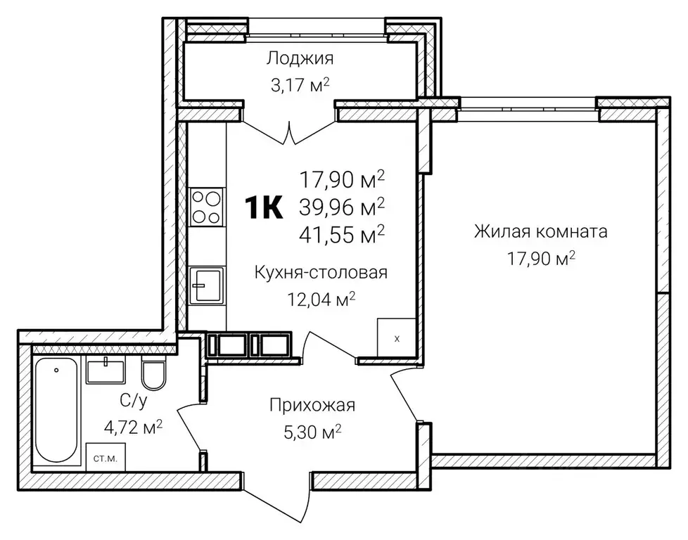 1-к кв. Нижегородская область, Нижний Новгород Ярмарка мкр,  (41.55 м) - Фото 1