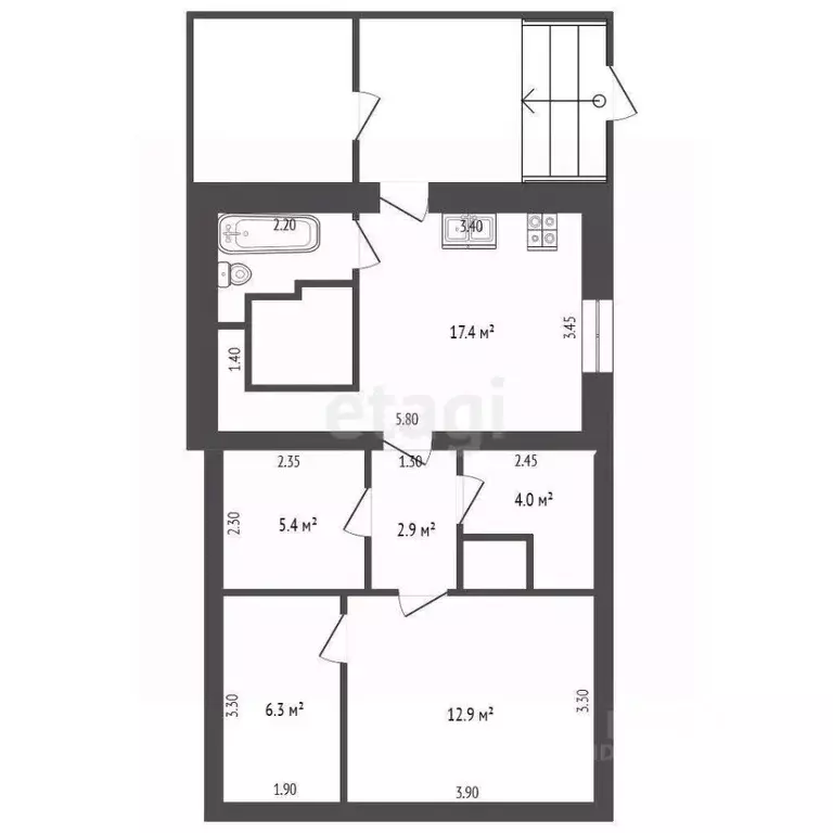 2-к кв. Владимирская область, Меленковский муниципальный округ, с. ... - Фото 1