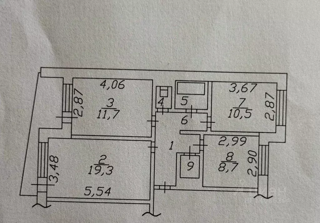 3-к кв. Белгородская область, Старый Оскол Восточный мкр, 8 (64.0 м) - Фото 2
