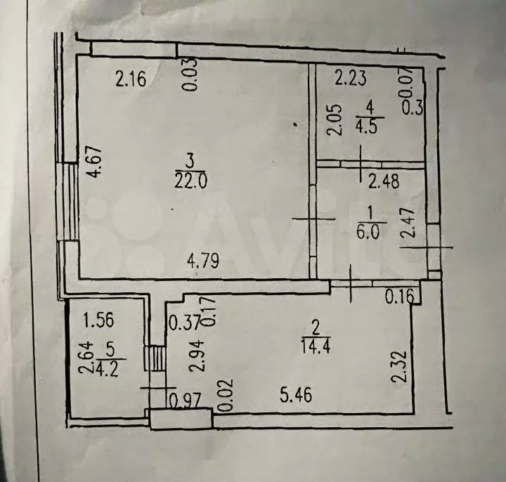 1-к. квартира, 46,9 м, 6/15 эт. - Фото 0