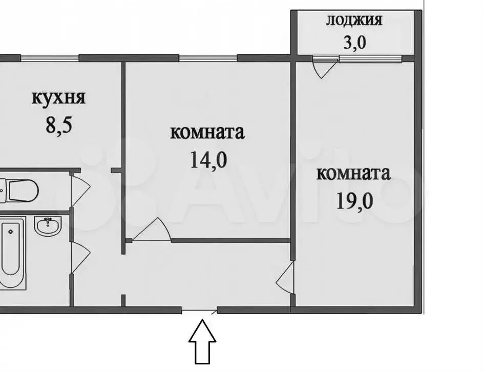 2-к. квартира, 53 м, 1/10 эт. - Фото 0