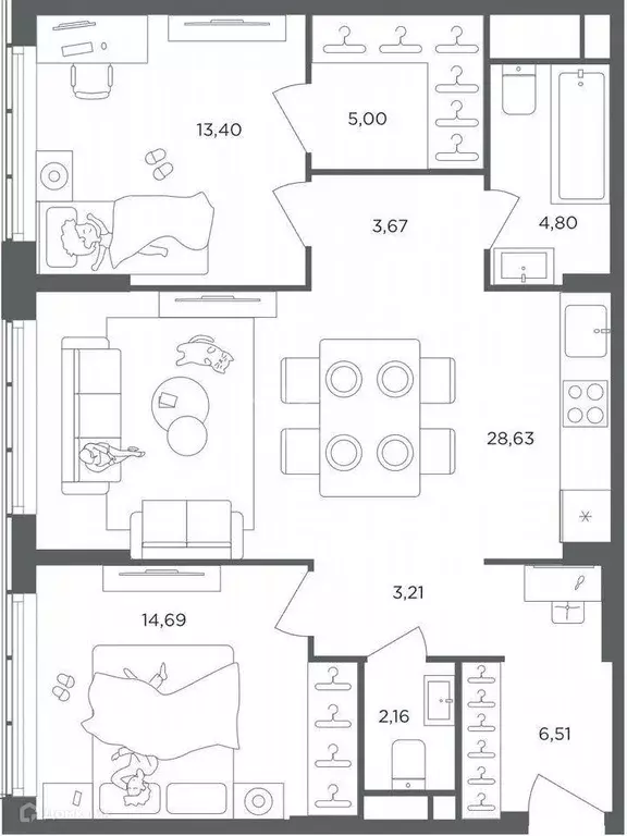 Продаётся 3-к квартира, 85 м - Фото 1