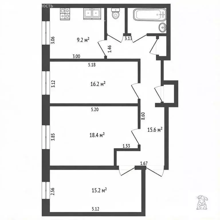 3-комнатная квартира: Королёв, микрорайон Юбилейный, улица Героев ... - Фото 1