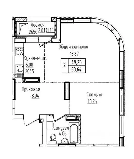 2-к кв. Алтайский край, Барнаул Пролетарская ул., 125 (50.64 м) - Фото 1