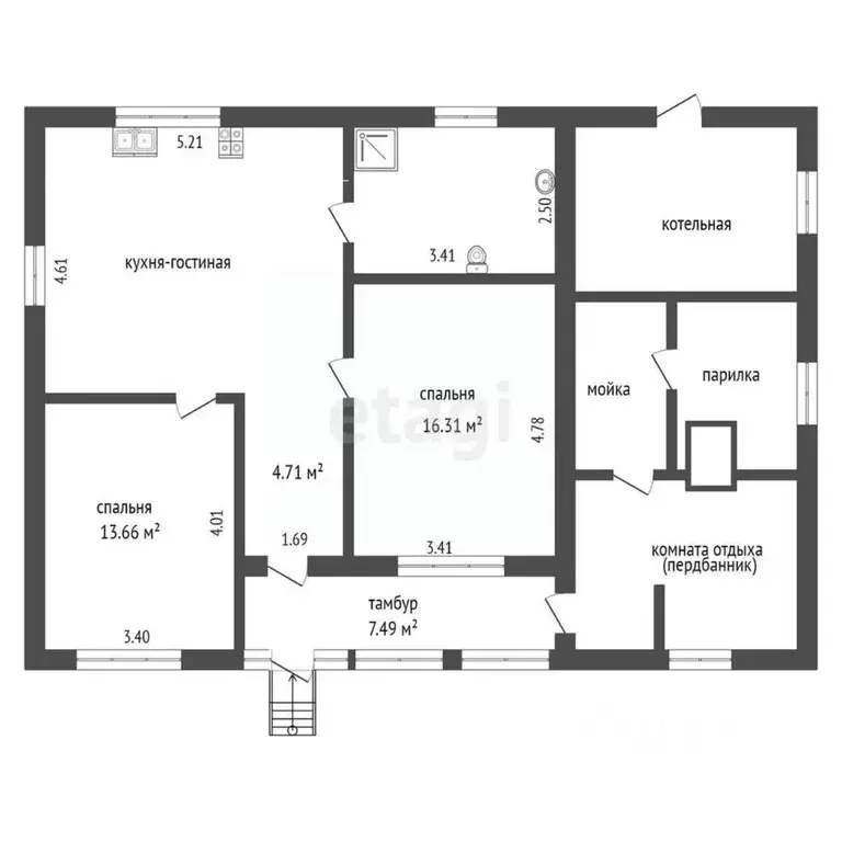 Дом в Тюменская область, Тюмень СОСН Радуга тер., ул. Лесная (77 м) - Фото 2