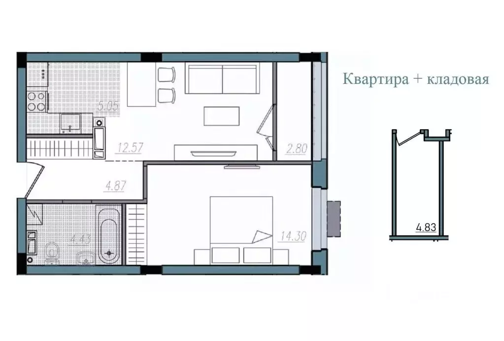 2-к кв. Смоленская область, Смоленск ул. Александра Степанова (44.02 ... - Фото 1
