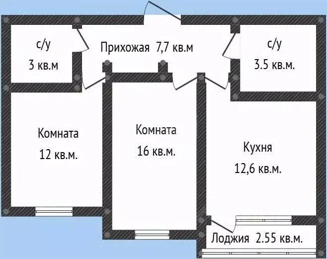 2-к кв. Краснодарский край, Краснодар ул. Имени Генерала Корнилова, ... - Фото 0