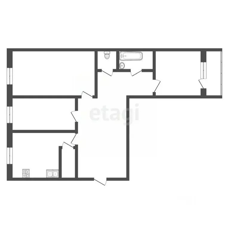 3-к кв. Нижегородская область, Выкса Центральный мкр, 5 (62.3 м) - Фото 1