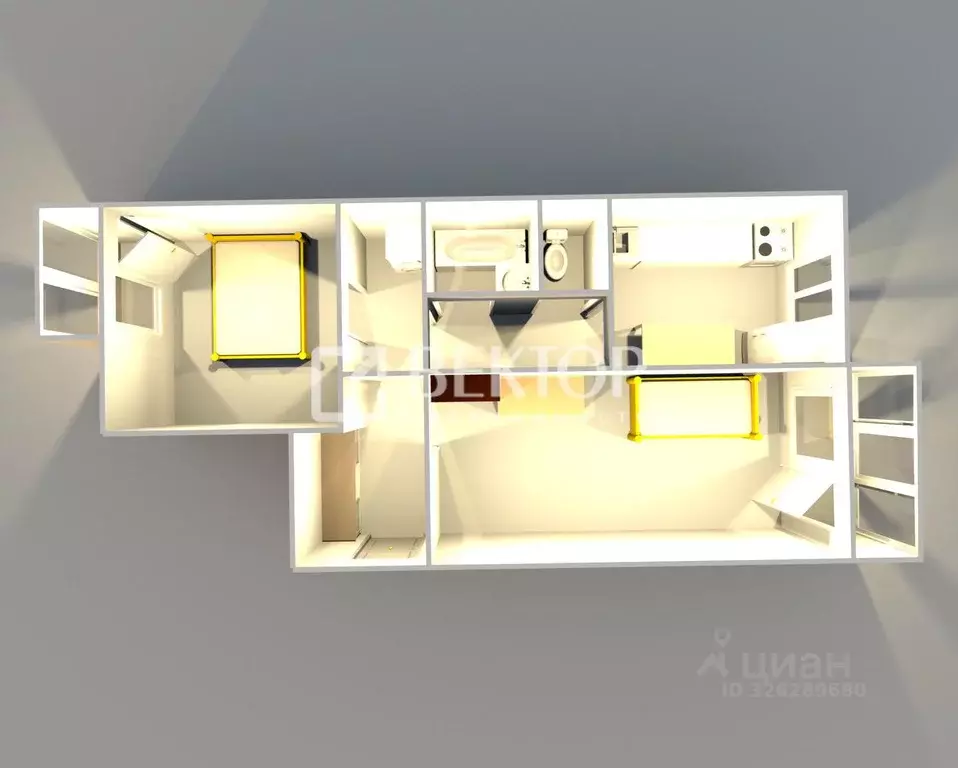 2-к кв. Ярославская область, Ярославль просп. Фрунзе, 61 (49.0 м) - Фото 2