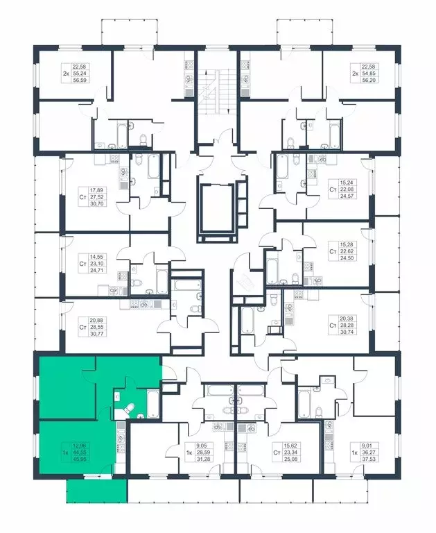 1-комнатная квартира: Коммунар, Ново-Антропшинская улица, 3 (44.3 м) - Фото 1