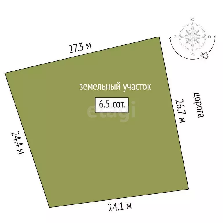 Участок в Тюмень, ТОО Ембаевское (6.52 м) - Фото 0