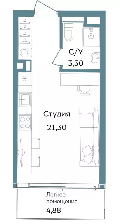 Студия Крым, Саки ул. Морская (29.48 м) - Фото 0