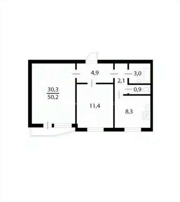 Квартира, 2 комнаты, 51 м - Фото 1