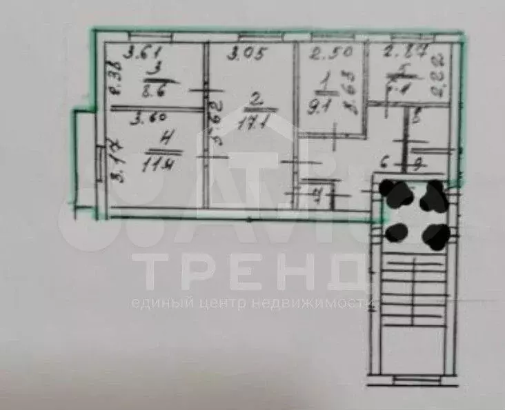 4-к. квартира, 64 м, 5/5 эт. - Фото 0