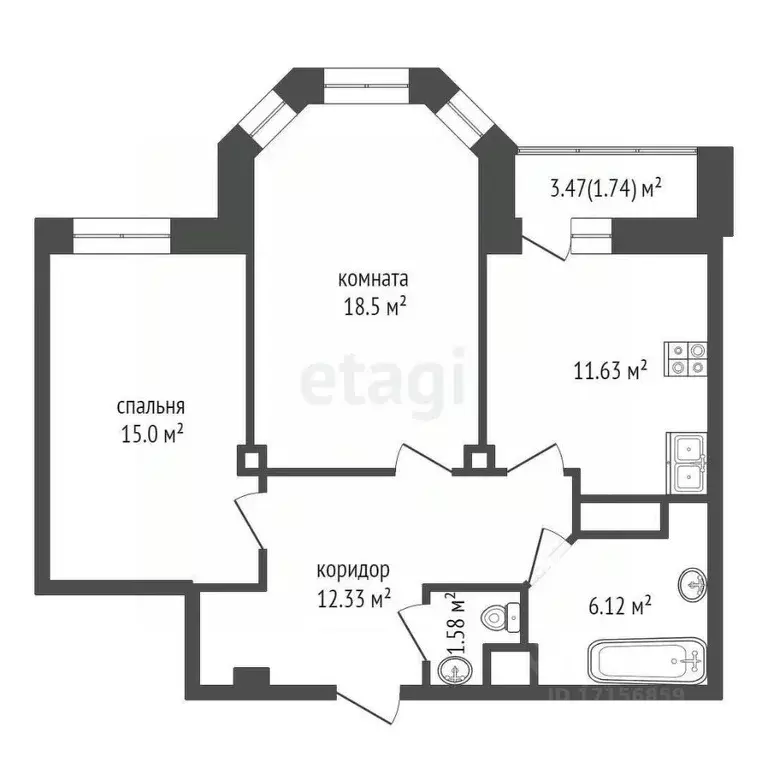 2-к кв. Хабаровский край, Хабаровск ул. Салтыкова-Щедрина, 1/1Б (65.16 ... - Фото 2